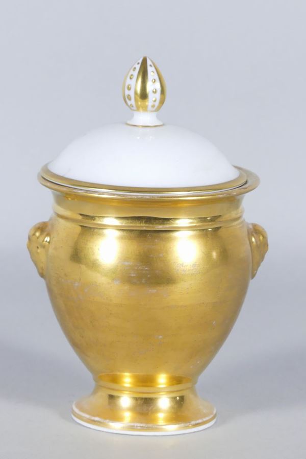 French Empire sugar bowl in porcelain