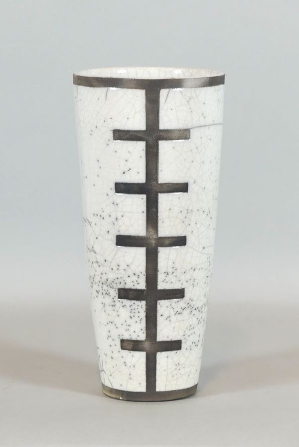 Vaso Anni &#39;60 in ceramica a disegni geometrici