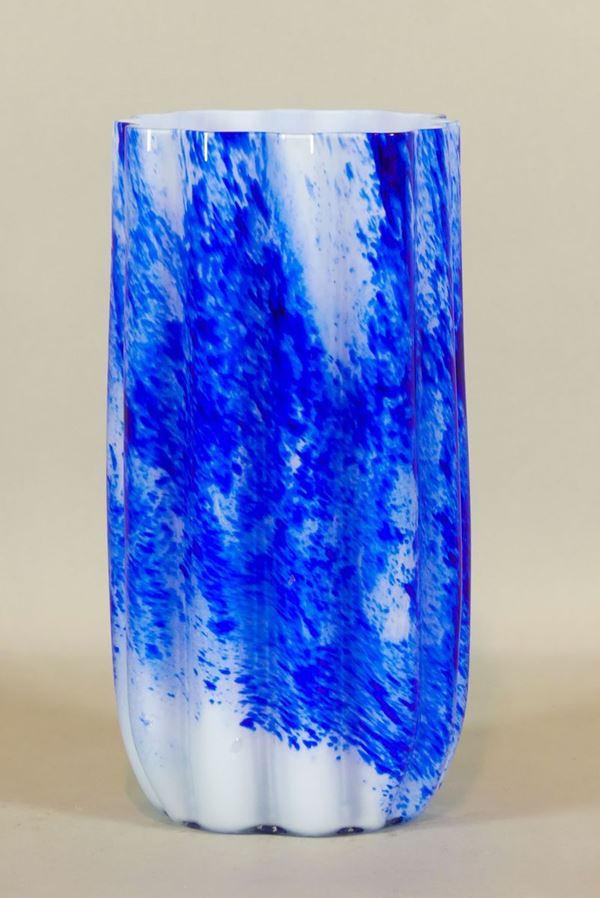 Vaso Anni &#39;60 in vetro e cristallo di Murano