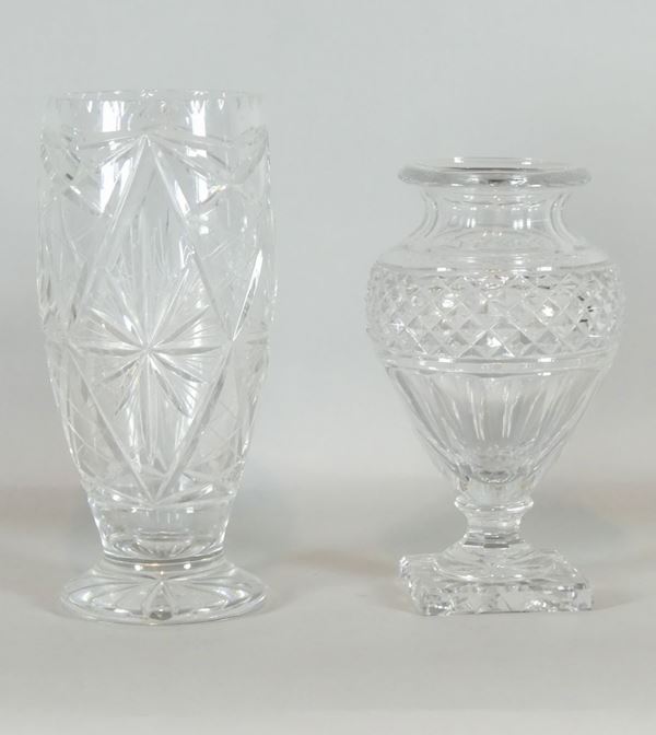 Two Bohemian crystal vases