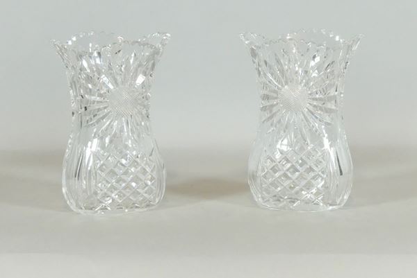 Pair of Bohemian crystal vases