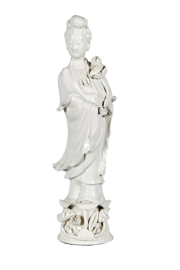 Chinese &quot;Guanyin&quot; sculpture in white porcelain