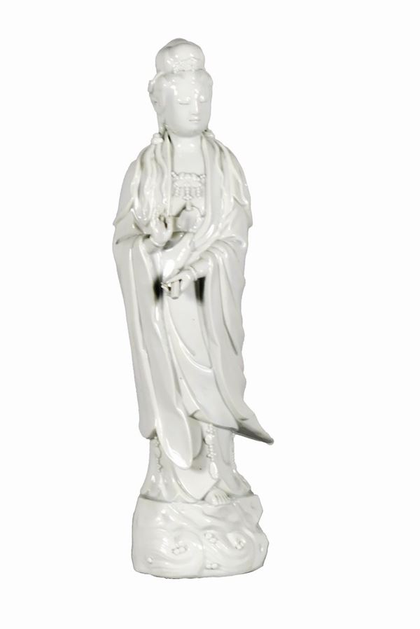 Chinese &quot;Guanyin&quot; sculpture in white porcelain