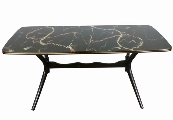 Vintage 1950s table in ebonized wood