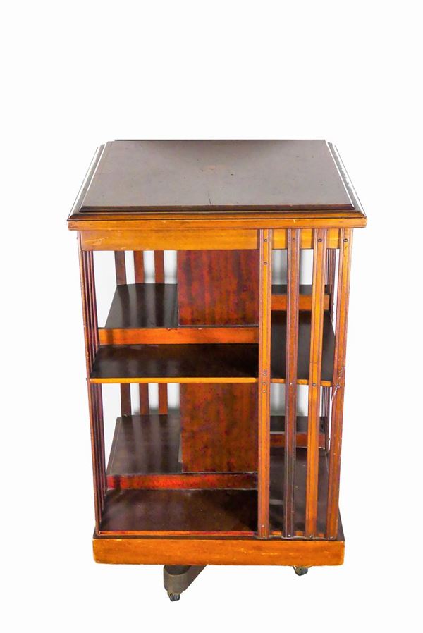 English Edwardian period revolving bookcase in mahogany