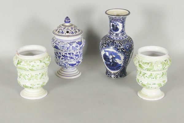 Lot in majolica and porcelain