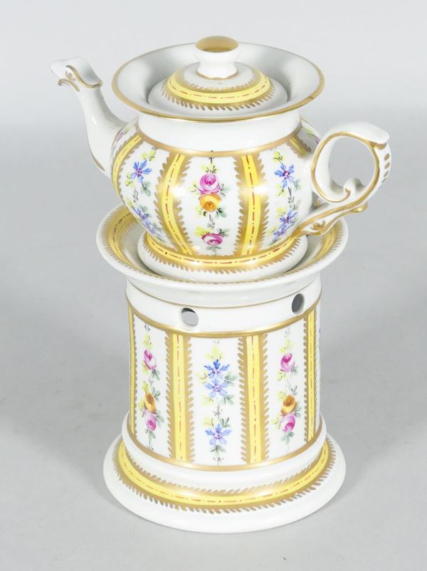 French porcelain teapot with warmer