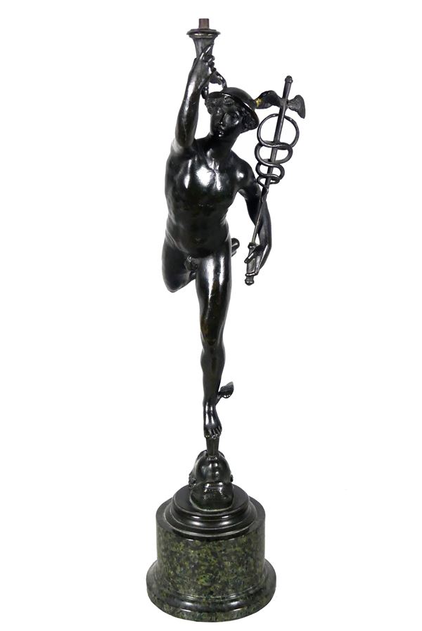 Patinated bronze sculpture &quot;Winged Mercury&quot;