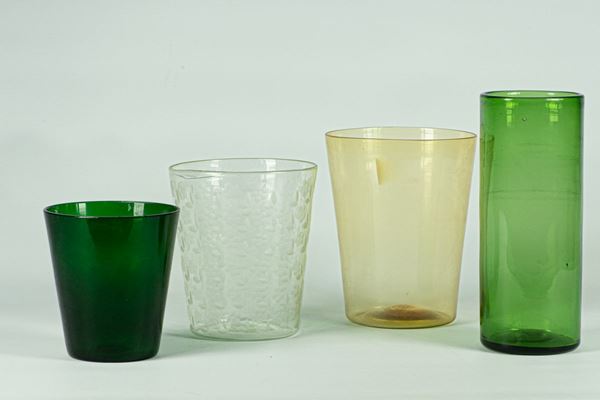 Four Murano blown glass vases