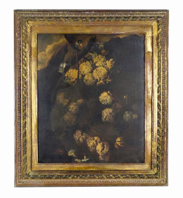 Scuola Italiana Inizio XX Secolo - &quot;Ramo con fiori bianchi&quot; 