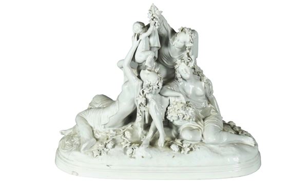 Ginori white porcelain group &quot;Allegorical - mythological scene&quot;