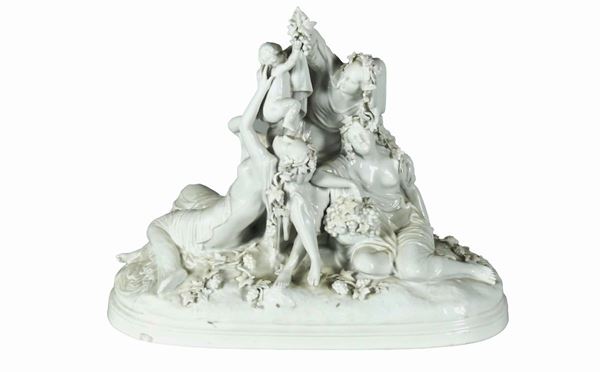 Ginori white porcelain group &quot;Allegorical - mythological scene&quot;