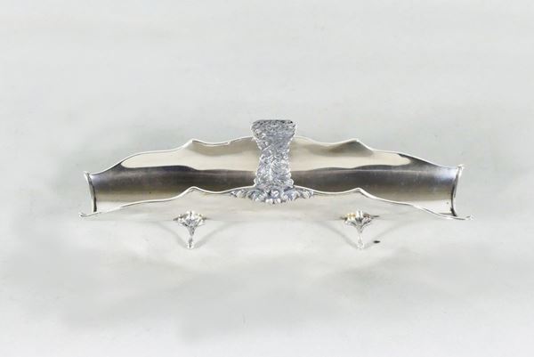 Breadstick holder in silver. 240 grams