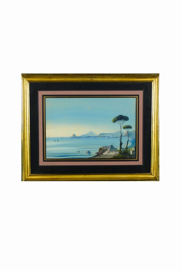 Neapolitan gouache on &quot;Golfo di Baia&quot; paper