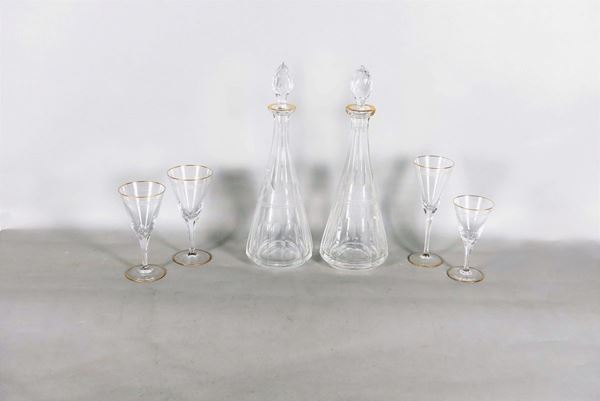 Stock of service of crystal glasses (38 pcs)  - Auction Timed Auction - Antiques, Furniture, Paintings from the 17th to the 20th Century, Silver, Various Meissen and Ginori Porcelains, Icons, Bronzes, Miscellaneous - Gelardini Aste Casa d'Aste Roma