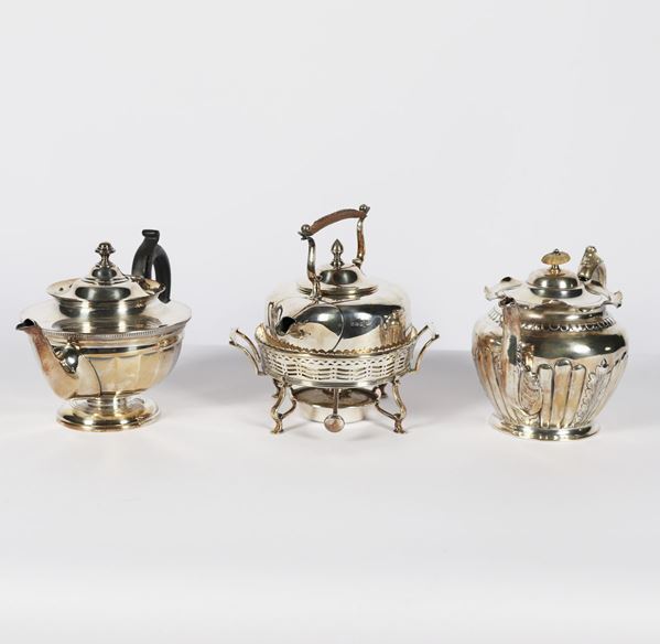 Three Victorian Sheffield Teapots