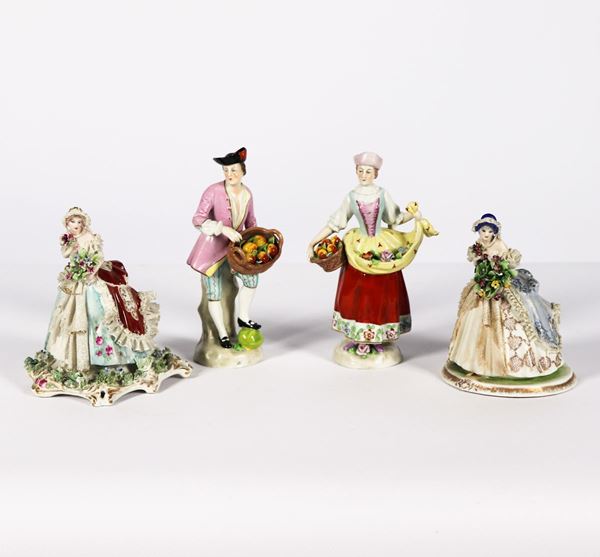Lotto in porcellana Capodimonte (4 pz)