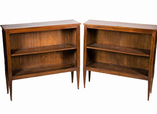 Coppia di Librerie Toscane a giorno 