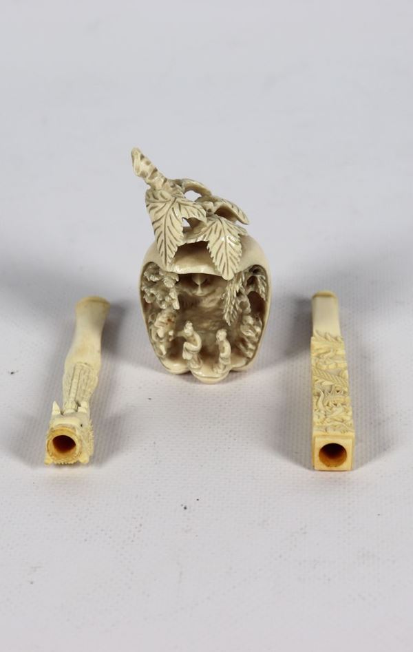 Chinese ivory lot (3 pcs)