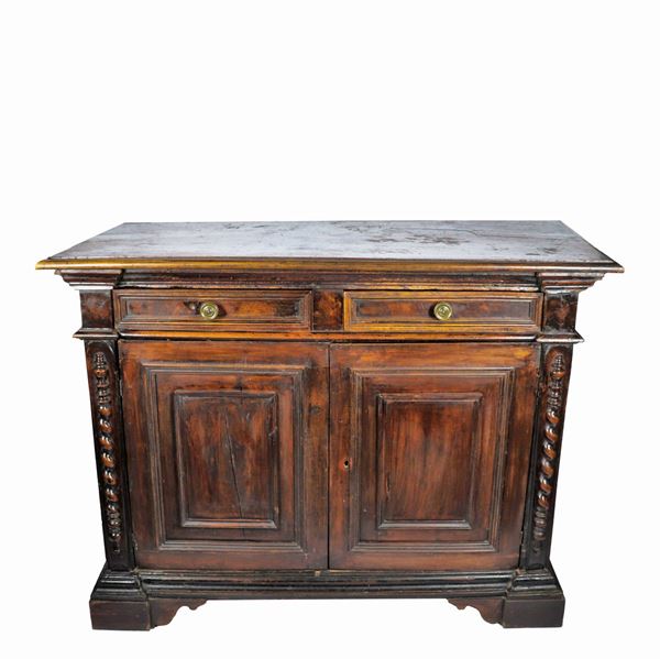 Tuscan sideboard in walnut of the Louis XIV line