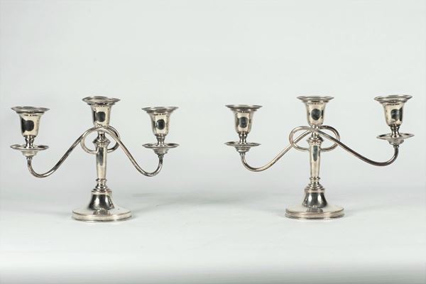 Pair of Edward VII Sheffield candelabra  (England First Fourth 20th Century)  - Auction Online Timed Auction - Gelardini Aste Casa d'Aste Roma
