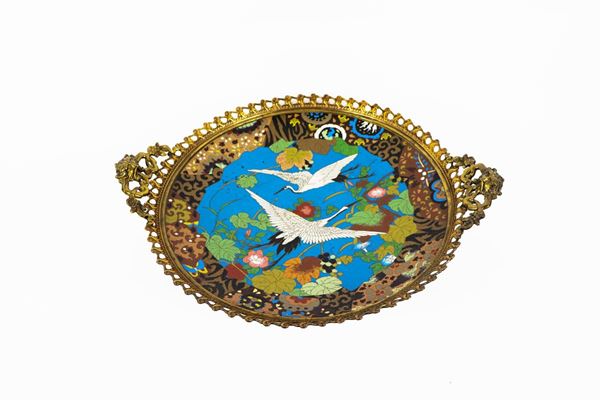 Chinese stand in cloisonn&#233; enamels and bronze