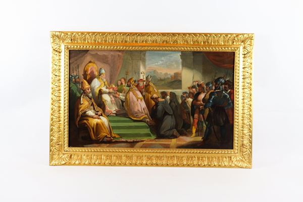 Vincenzo Camuccini - &quot;Historical scene with Pope Sixtus V and characters&quot;. Pupil of.