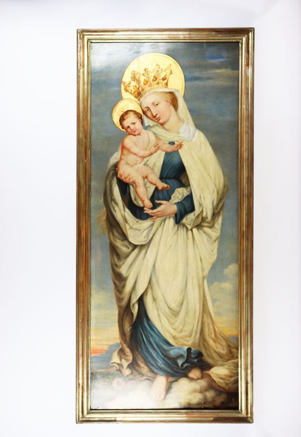 Scuola Italiana XIX Secolo - &quot;Madonna con Bambino&quot; 