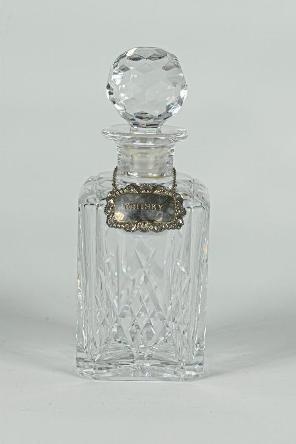 Bohemian crystal whiskey bottle
