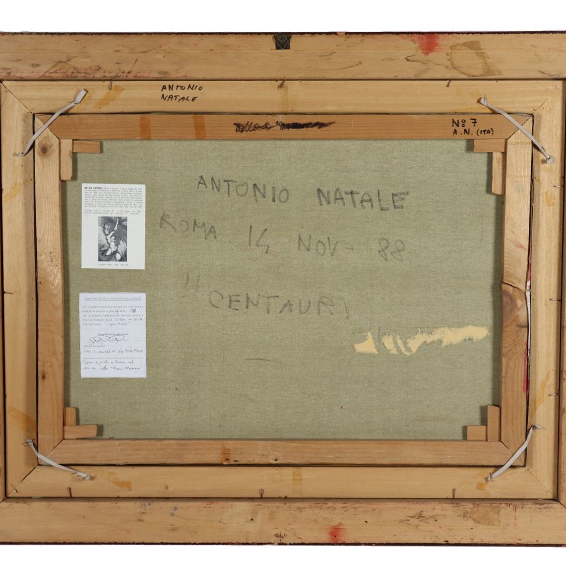 "Centauri". Firmato e datato 1988, dipinto ad olio su tela