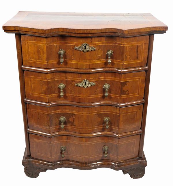 Antique Venetian bedside table of the Louis XIV line in walnut