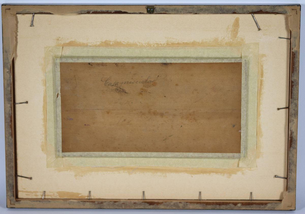 "Ballo in maschera a Casamicciola". Firmato. Dipinto ad olio su compensato