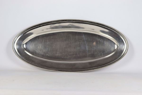 Large oval fish bowl in silver gr 1560
