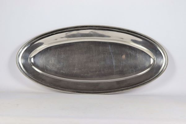 Grande pesciera ovale in argento gr 1560
