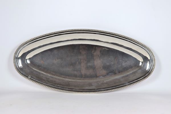 Large oval fish bowl in sterling silver 925 gr 1490