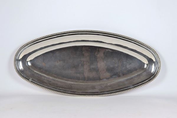 Grande pesciera ovale in argento Sterling 925 gr 1490