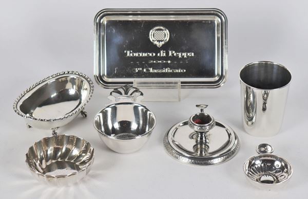 Lotto in argento (7 pz) gr 430 