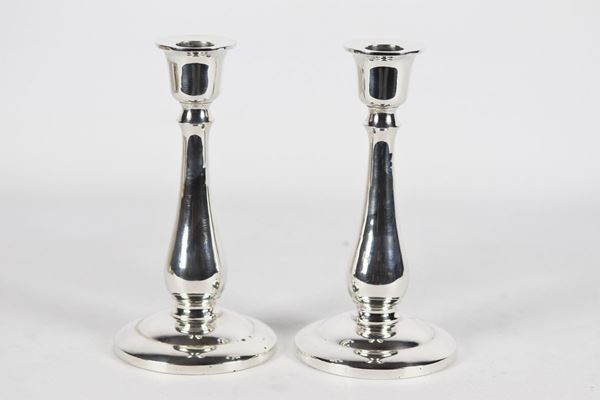 Pair of 925 silver candlesticks approx. 280 gr
