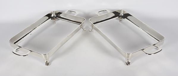 Pair of dish holders in silver 925 gr 1600