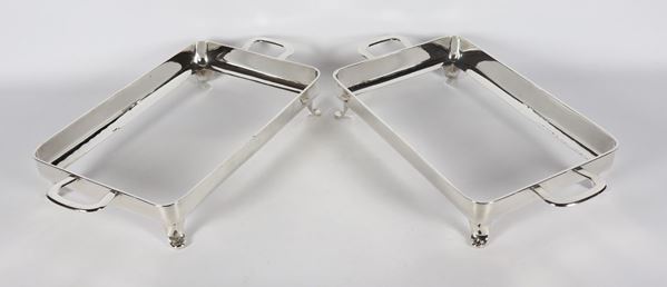 Coppia di portapirofile in argento 925 gr 1600