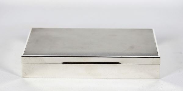 Scatola portasigarette in argento e legno
