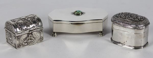 Lot of three small boxes in silver 380 gr