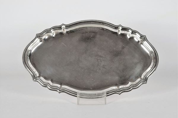 Small oval tray in silver post holder gr 260