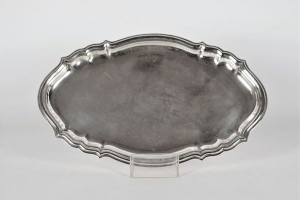Small oval tray in silver post holder gr 260