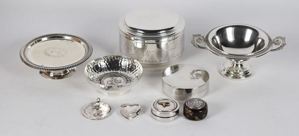 Lotto in argento (9 pz) gr 550
