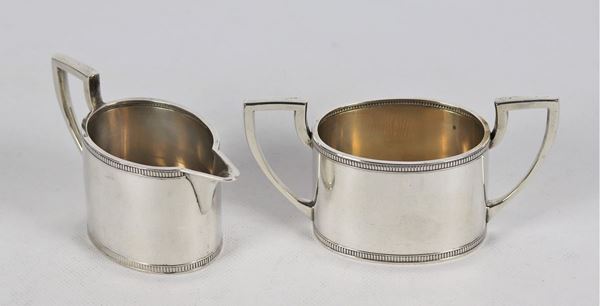 Milk jug and sugar bowl in silver 290 g