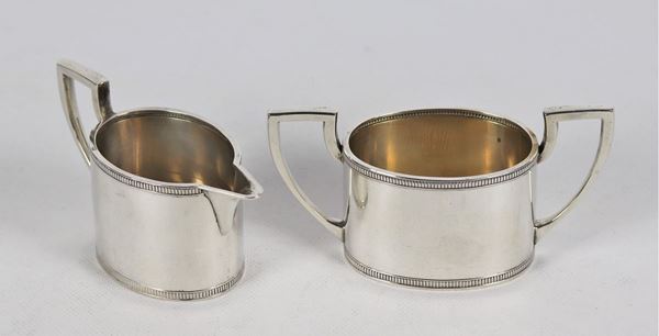 Milk jug and sugar bowl in silver 290 g