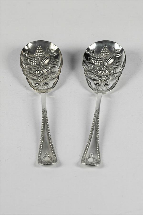Pair of Sheffield ceremonial spoons