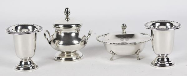 Lot of two jars and two sugar bowls in silver 360 gr