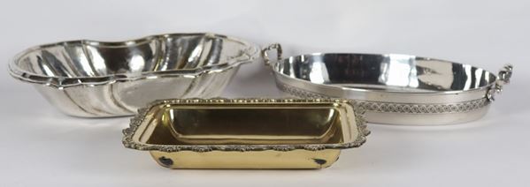 Lot of three silver and gilded metal vegetables